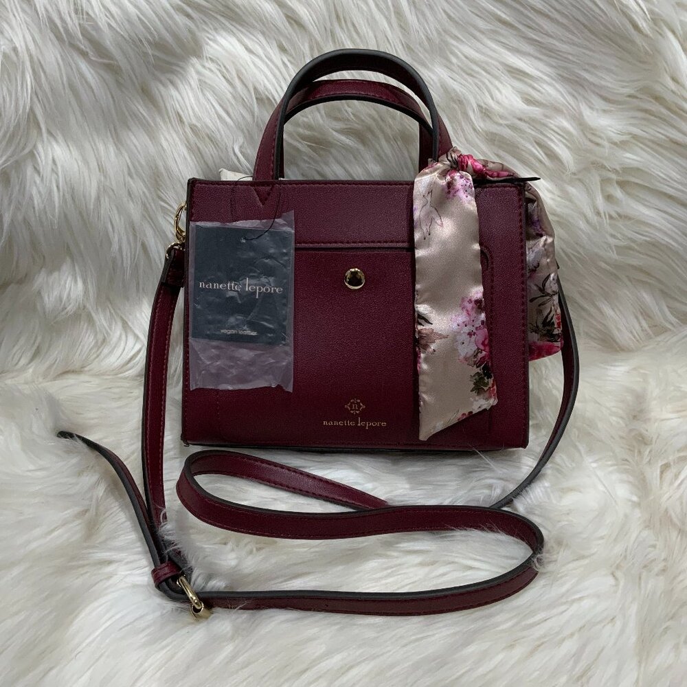Nanette Lepare Cranberry Cobly Crossbody Stachel Bag